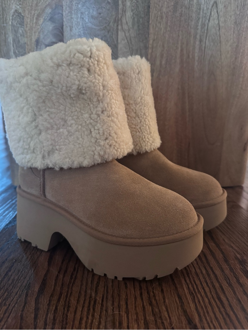 UGG Classic New Heights Genuine Shearling Cuffable Boot (Women) 6